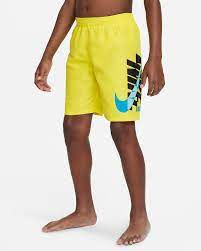 nike big boys swim 7 volley swim shorts yellow size small