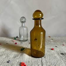 Hand Blown Moroccan Bottle Amber