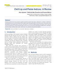pdf cleft lip and palate indices a review