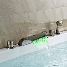 3 Handle Led Bath Tub Faucet With
