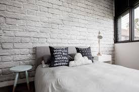 Brick Wall Scandinavian Bedroom