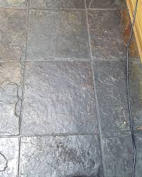 riven slate stone floor wax stripping