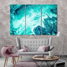 turquoise abstract wall decorating