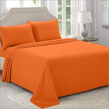 Orange Solid Bed Sheet Set At Best