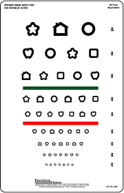 Kids Red And Green Stripe Eye Chart Test