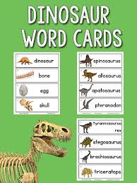 Dinosaur Picture Word Cards Prekinders