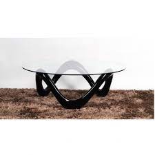 Round Glass Coffee Table With Black