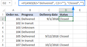 if and in excel nested formula