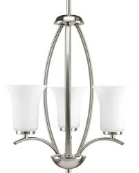 New Savings On Progress Lighting Joy Collection 3 Light Brushed Nickel Foyer Pendant With Etched Glass
