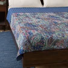 Embroidered Blue Indian Grey Paisley