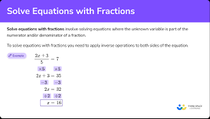 Solve Equations With Fractions Steps