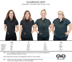 Size Chart Guardian Vest Girls With Guns