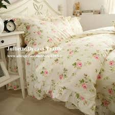 hot past rose print bedding set