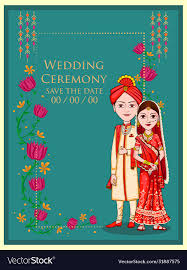 couple on indian wedding invitation