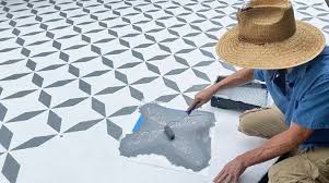 Stenciling Concrete Floors A How To