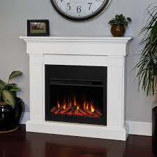 Slim Line Electric Fireplace In White