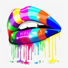 dripping lips png rainbow lips clip