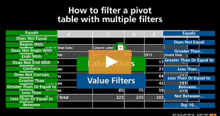 a pivot table with multiple filters