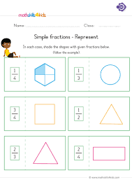 simple fractions fractions worksheets