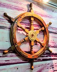 Wooden Ship Wheel Wall Hanging