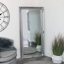 Large Ornate Silver Wall Mirror