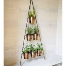 Outdoor Vertical Gold Metal Wall Plant