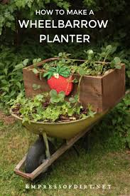 make a wheelbarrow planter empress of