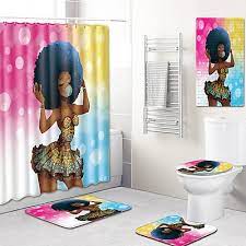 Carpet Toilet Seat Cover Shower Set