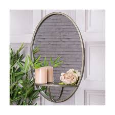 Oval Wall Mirror With Shelf
