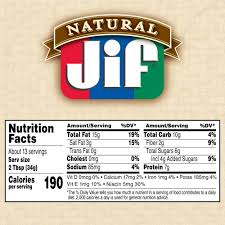 jif natural creamy peanut er spread