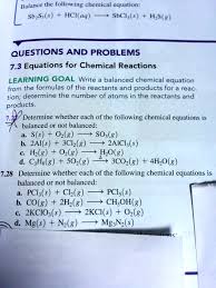 Write Balanced Chemical Equations From