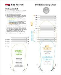 child foot measure chart printable new