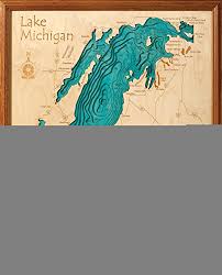 Amston Lake In Tolland New London Ct 3d Map 16 X 20 In Laser Carved Wood Nautical Chart And Topographic Depth Map