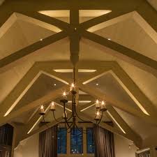 how to light an open ceiling with beams