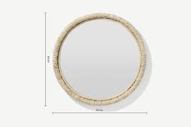 tulea woven frame round mirror 60cm