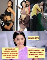 Eddie Edits on X: Anushka shetty is the actress who started the trend of  co operating with heroes in photoshoots which are taken even before the  movie shooting. These telugu heroes have