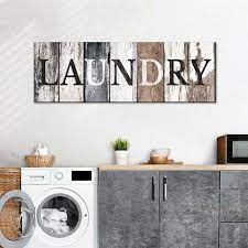 Rustic Laundry Wood Sign Canvas Wall