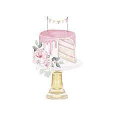 Premium Vector Watercolor Pink Cake