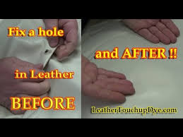 repair a hole in leather repair video