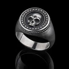 manson silver skull ring