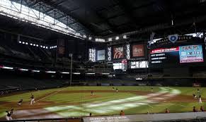 baseball in chase field with no fans