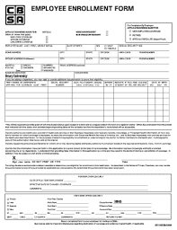 employee enrollment form fill and