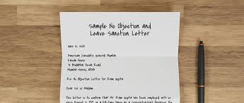 sle no objection letter or