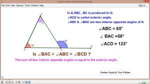 sum of interior angles is equal to
