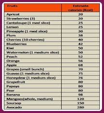 Fruit Calorie Chart Diet Low Calorie Recipes
