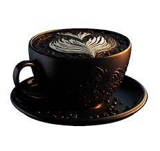 black coffee cup cartoon 3d realistic