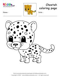 free printable cheetah coloring page