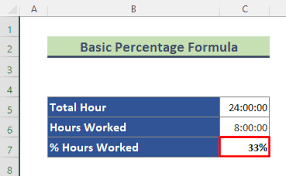 calculate percene of time in excel