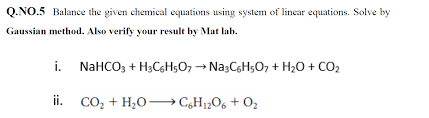 Balance The Given Chemical Equations