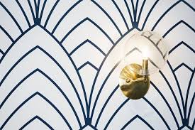 Art Deco Inspired Teal Wallpaper